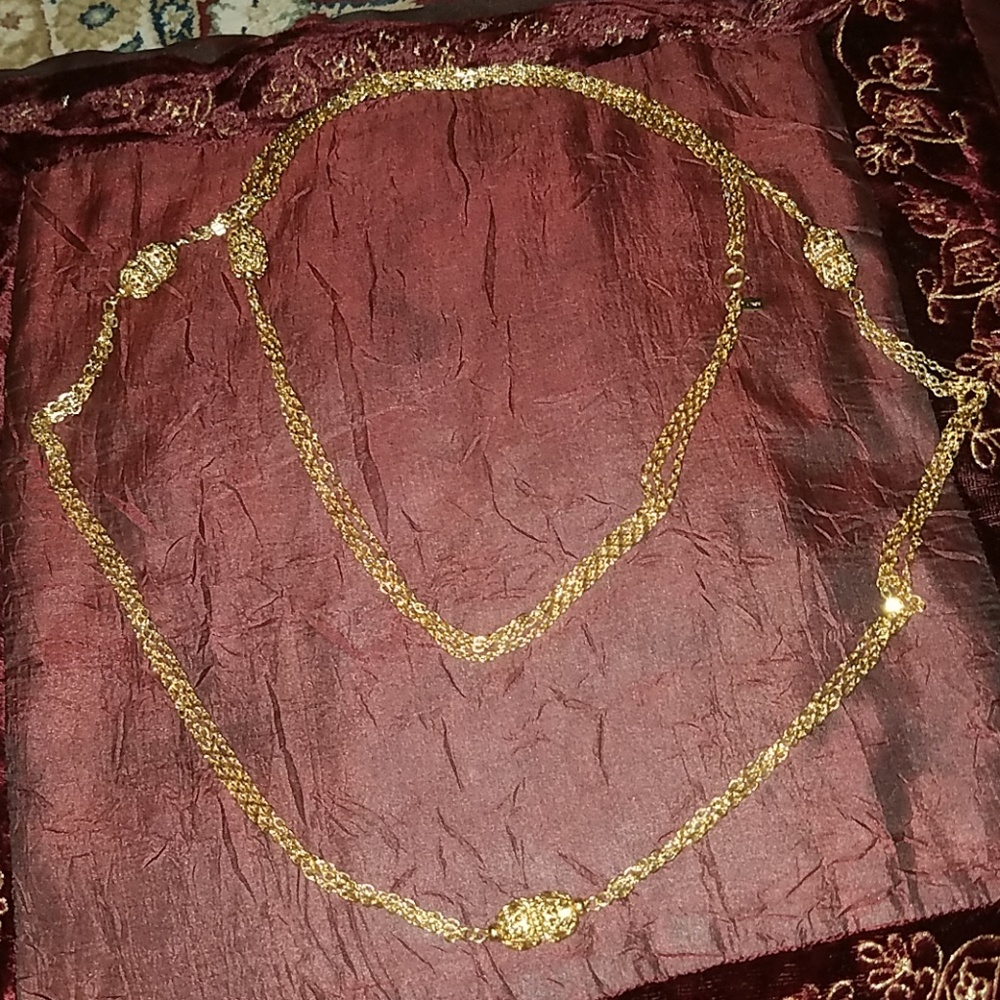 Vintage Monet Gold tone wrap necklace